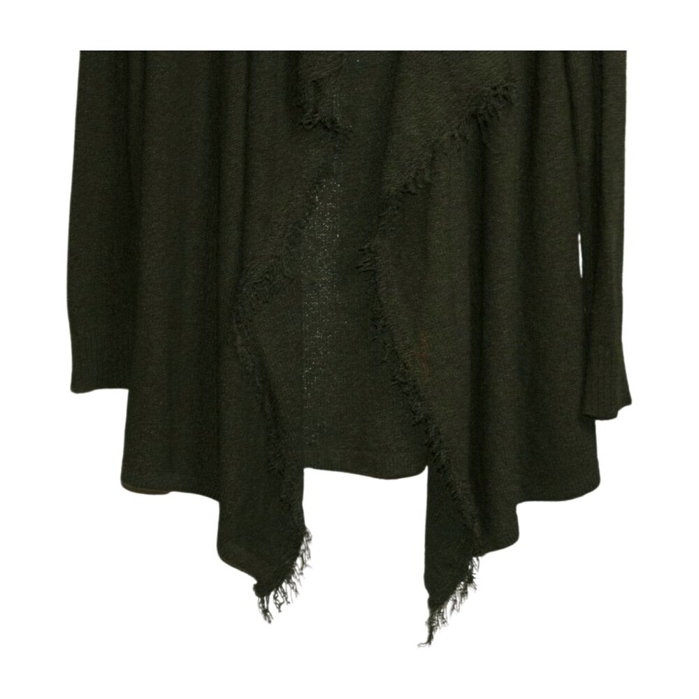 Forest Green Kate & Mallory frayed-edge knit jacket cardigan | SMALL - Picture 3 of 10